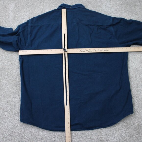 Cabela's Shirt Mens XL Blue Deerskin Soft Chamois Cotton Shacket L/S Button - Picture 9 of 12